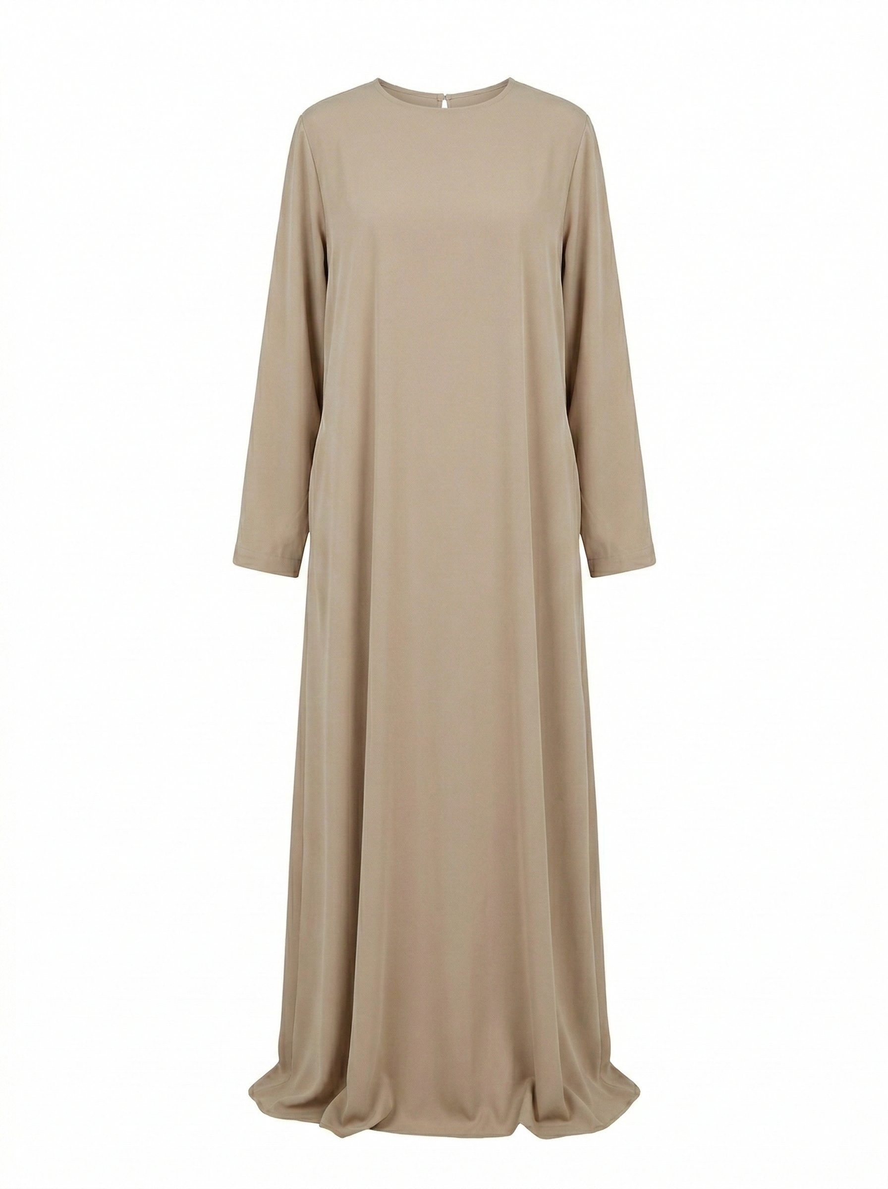 Abaya Longue Beige Sable – Coupe Fluide & Élégance Minimaliste