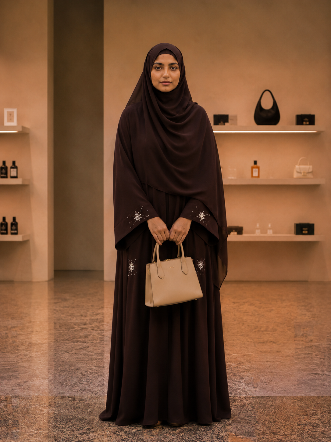 Kimono Long Chocolat Brodé Femme – Élégance Naturelle & Moderne