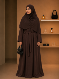 Robe Longue Sans Manches Chocolat – Élégance Minimaliste